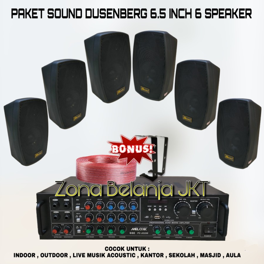 Jual PAKET SOUND CAFE AULA KANTORAN DUSENBERG 6 5 INCH 6 SPEAKER SET