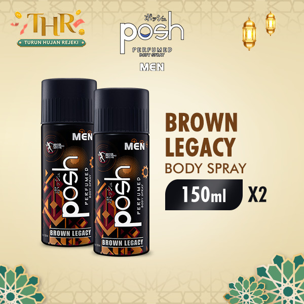 Jual Bodyspray Posh Men Brown Legacy Ml X Pcs Shopee Indonesia