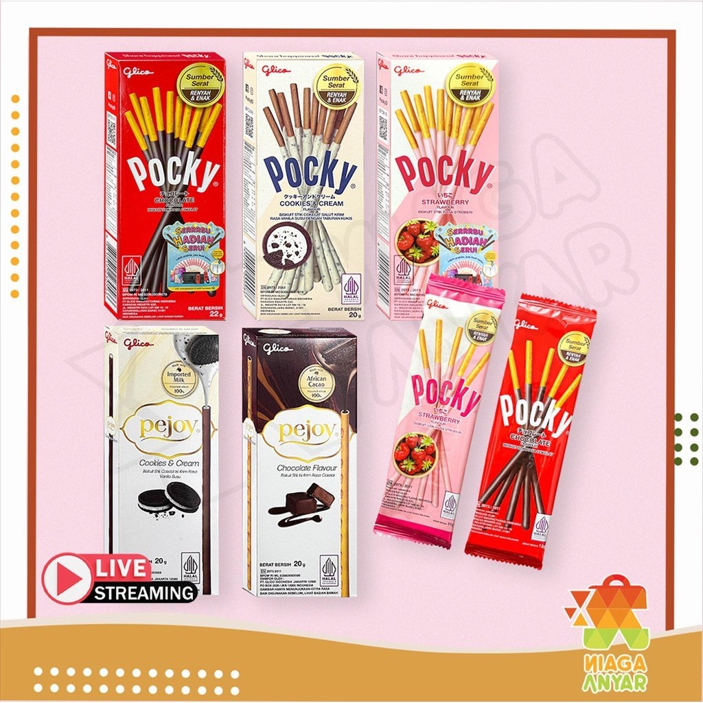 Jual NAS Glico Pocky Pejoy Mini Half Size Cemilan Biskuit Stick Pocky