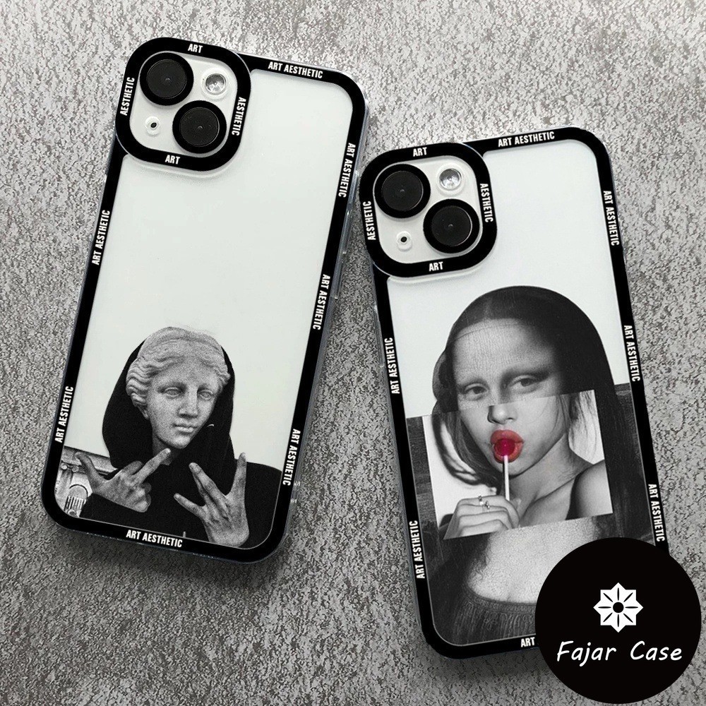 Jual Casing Ponsel Transparan Patung Estetika Seni Cocok Untuk Iphone