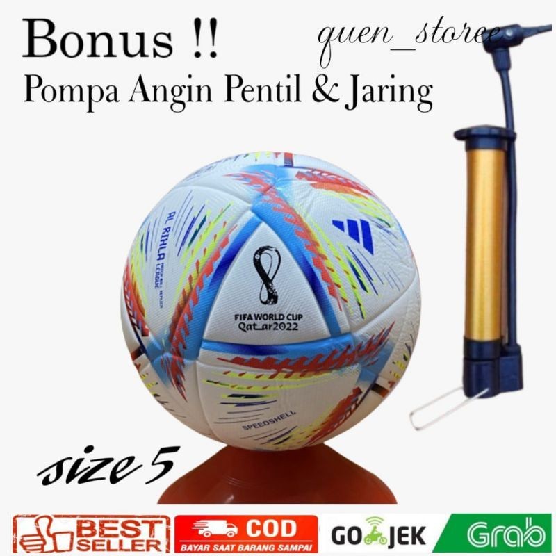 Jual Bola Sepak Size 5 Gratis Pompa Angin Pentil Dan Jaring Bola