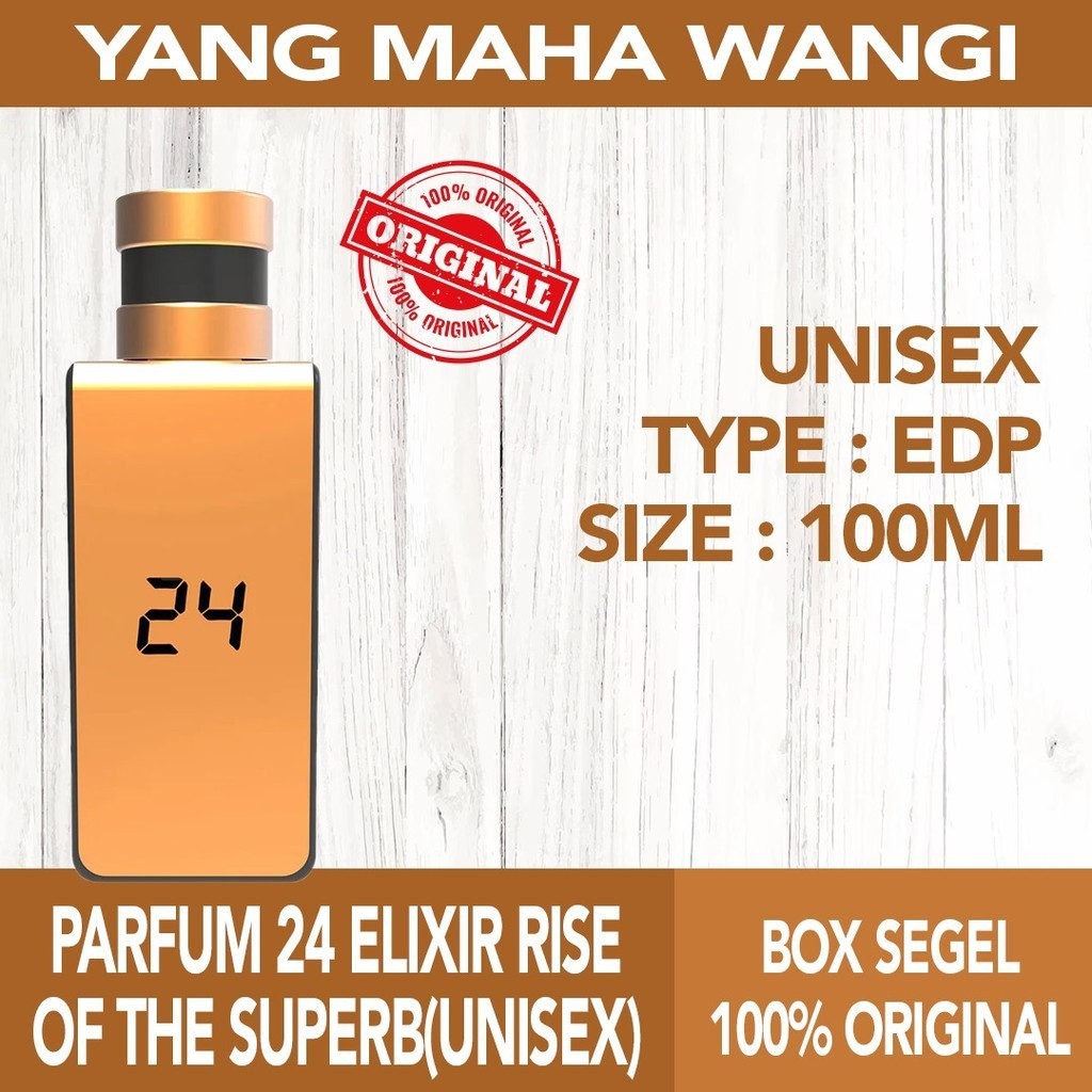 Jual PARFUM ORIGINAL 24 GOLD ELIXIR FOR UNISEX EDP 100ML BOX SEGEL