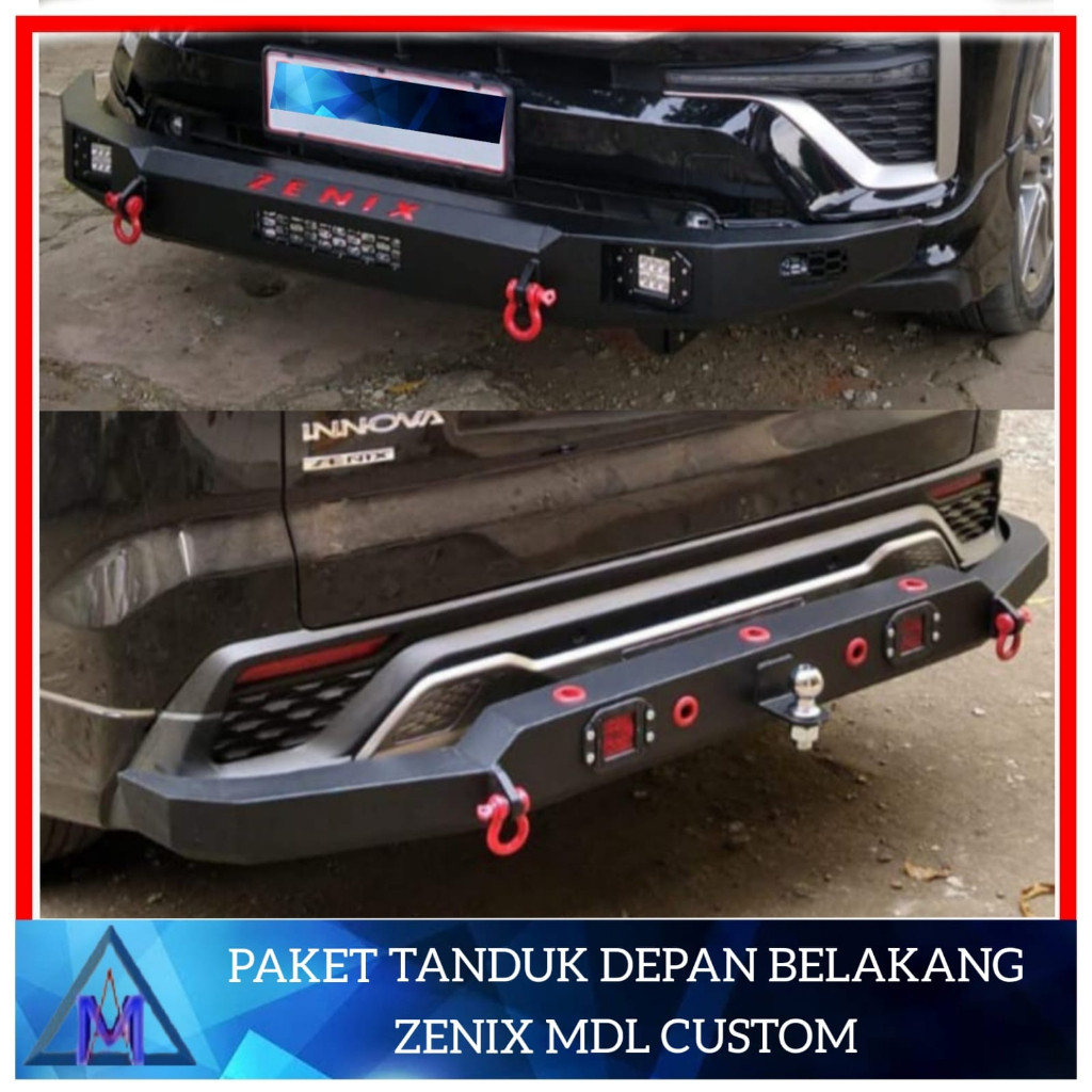 Jual Paket Tanduk Depan Dan Towing Belakang Innova Zenix Model Custom