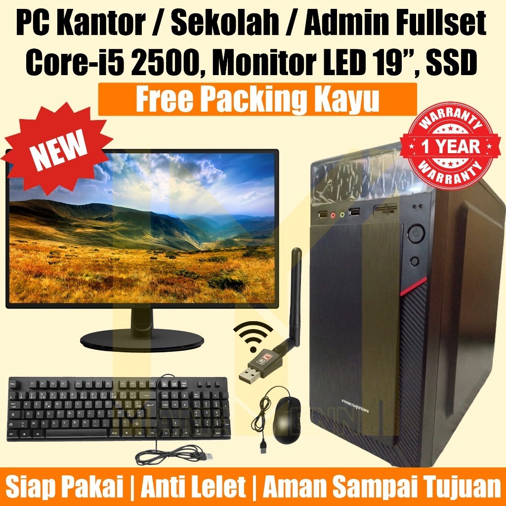 Jual Pc Rakitan Kantor Core I Monitor Ram Gb Ssd Hdd Paket