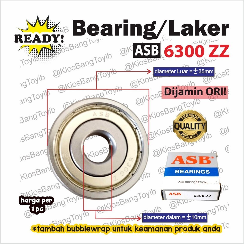 Jual Bearing Laher Laker 6300 ZZ Roda Depan Mio Jupiter Fino Vega ASB