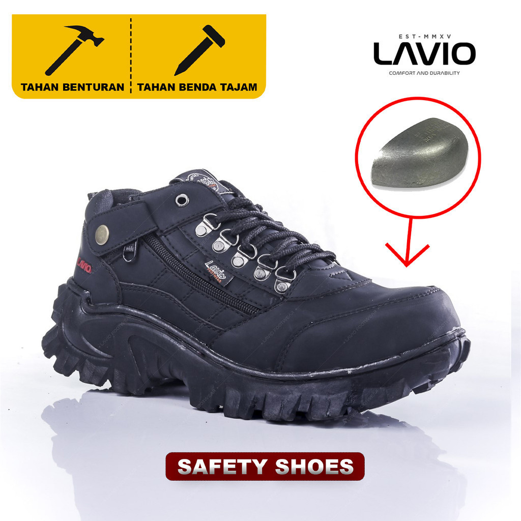 Jual Lavio Sepatu Boots Safety Pria Pendek Low Kerja Proyek Hiking