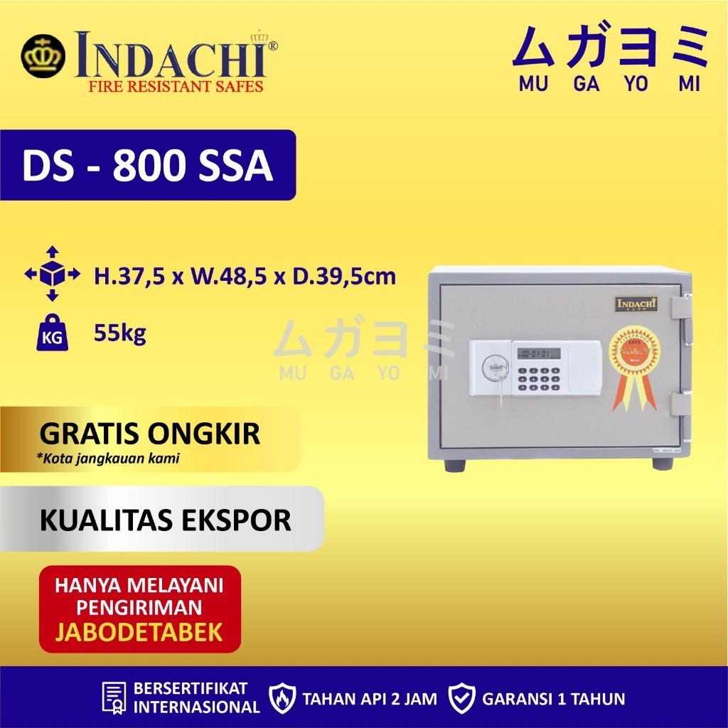 Jual Brankas Brangkas Digital Indachi DS 800 SSA Tahan Api Anti Maling