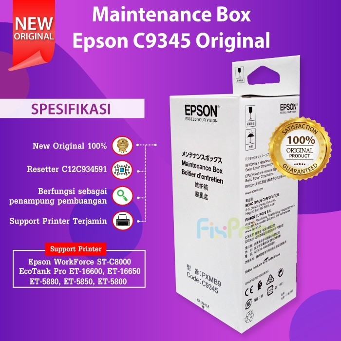 Jual Maintenance Box Epson C9345 C12C934591 PXMB9 Reset Waste Tank