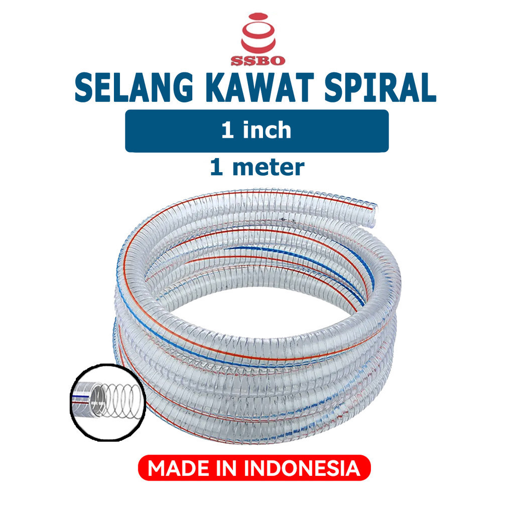 Jual SSBO Selang Bening Kawat 1 Inch Permeter Spring Hose Pvc Steel