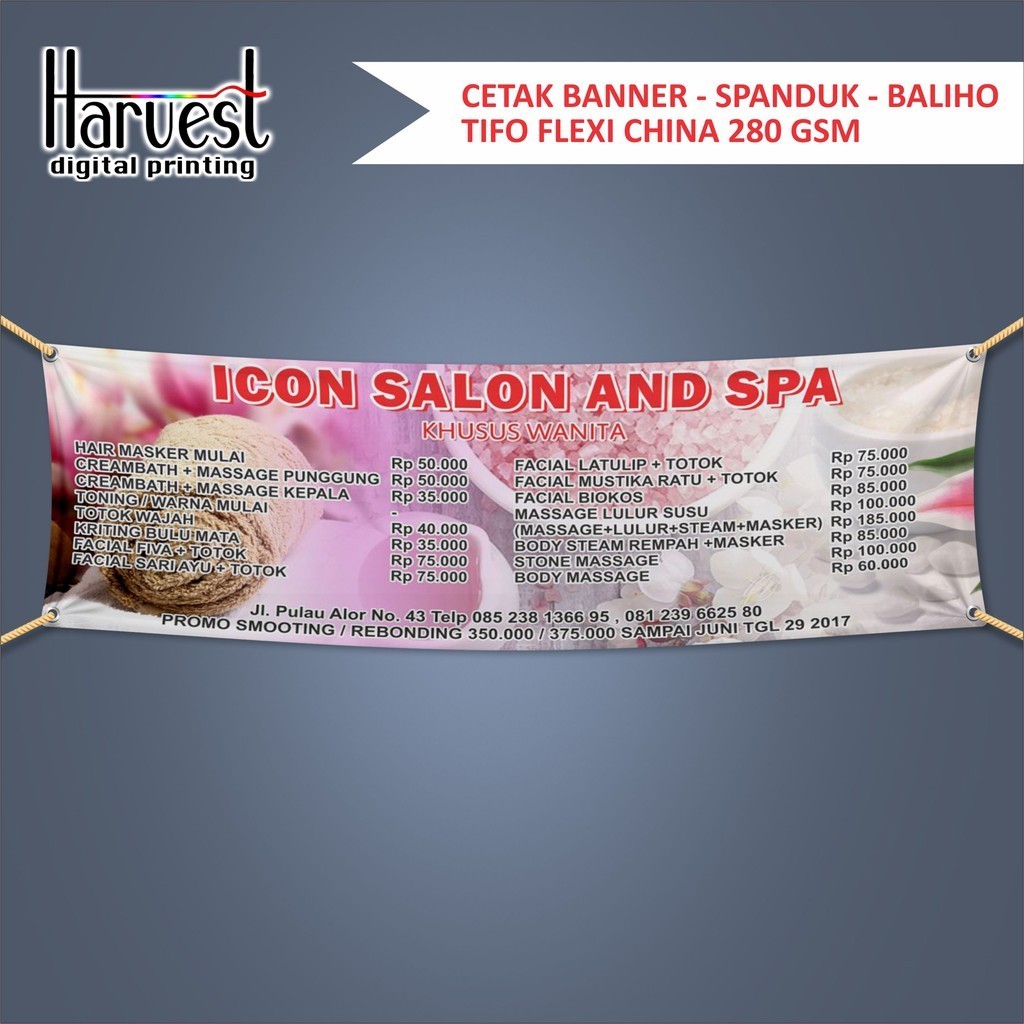 Jual Cetak Banner Spanduk Baliho Backdrop Tifo Flexi 280 Gsm