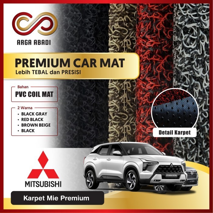 Jual Karpet Mobil Premium Mitsubishi Xforce Mie Bihun 2 WARNA HITAM