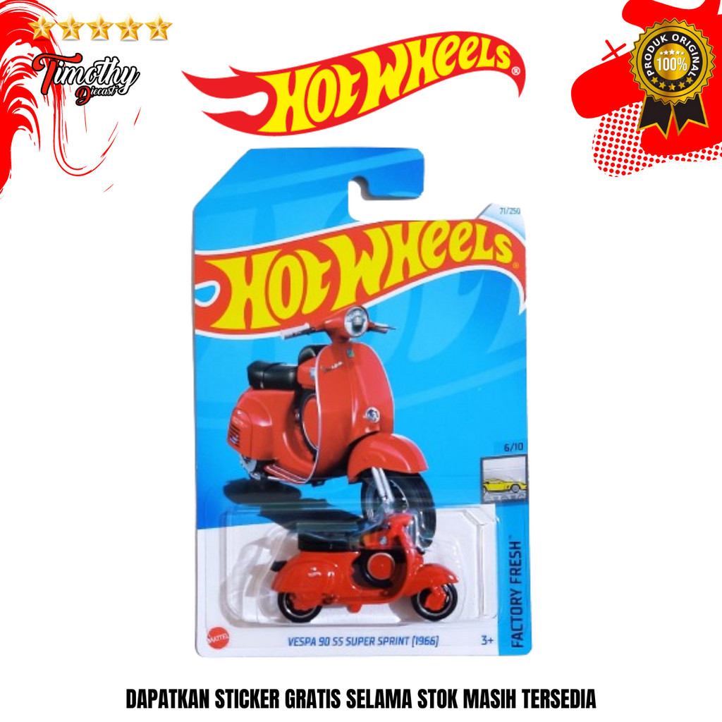 Jual Hot Wheels Vespa Ss Super Sprint Merah Shopee Indonesia