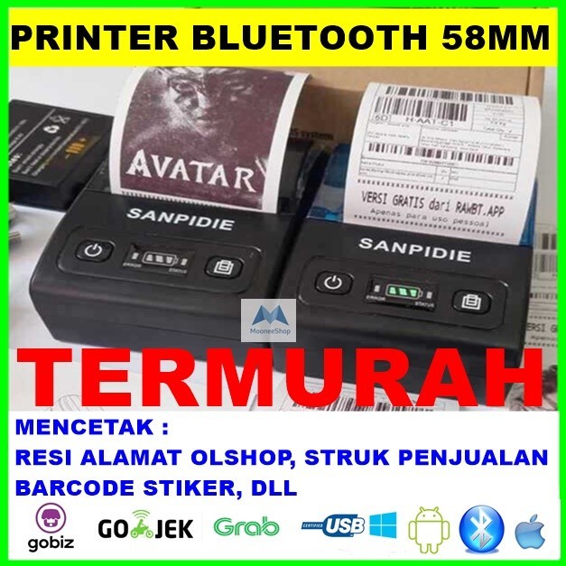 Jual Mobile Printer Bluetooth Mini Tipe 582 Printer Thermal Printer