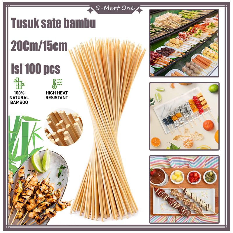 Jual Tusuk Sate Bambu Cm Cm Isi Pcs Disposable Barbecue Fruit