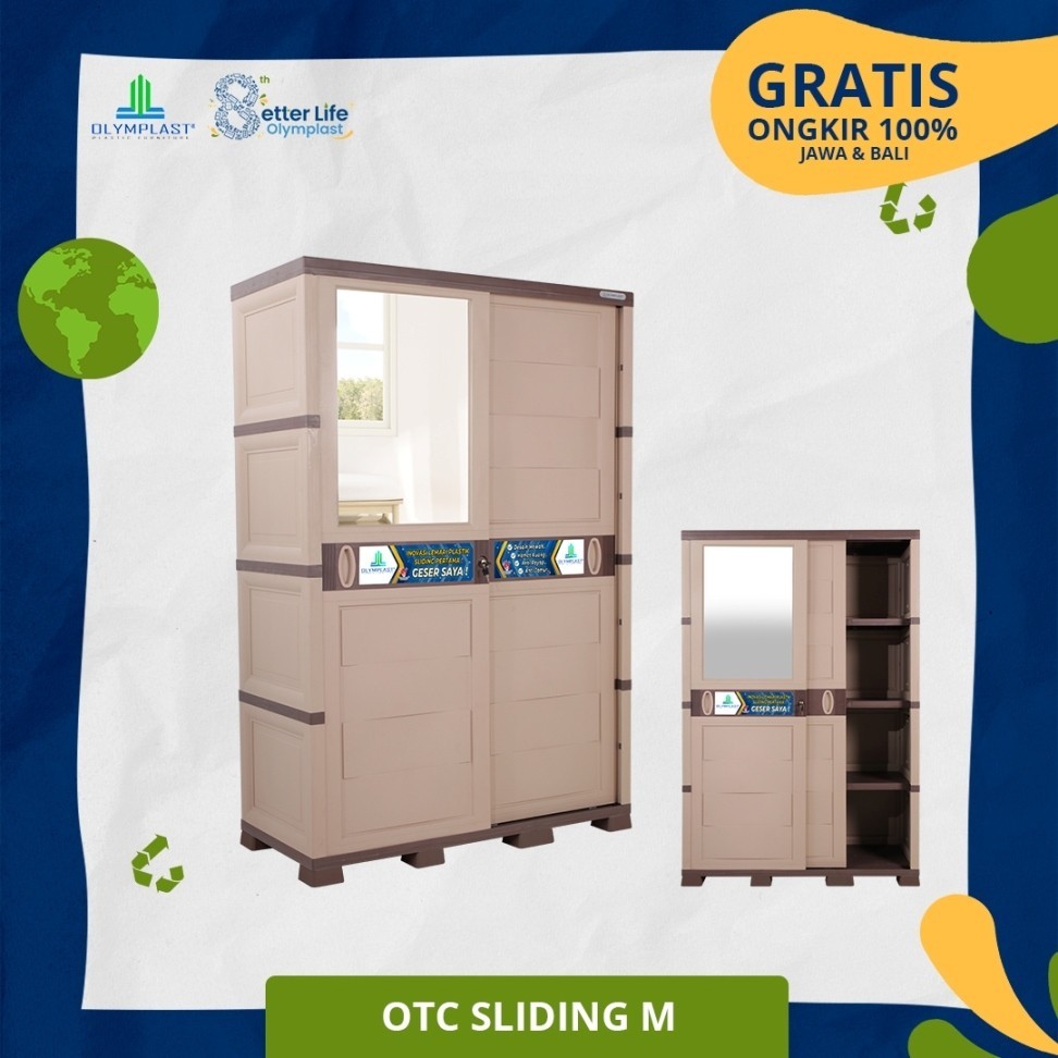 Jual Olymplast Lemari Pakaian Sliding 2 Pintu Lemari Plastik