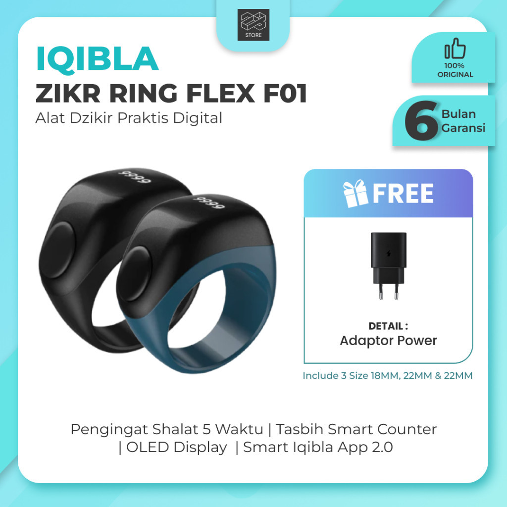 Jual IQibla Zikr Smart Ring Flex F01 Lite Cincin Tasbih Digital