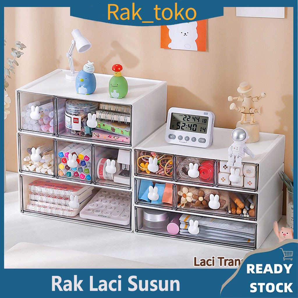 Jual Rak Laci Susun Akrilik Organizer Meja Box Kotak Penyimpanan Drawer