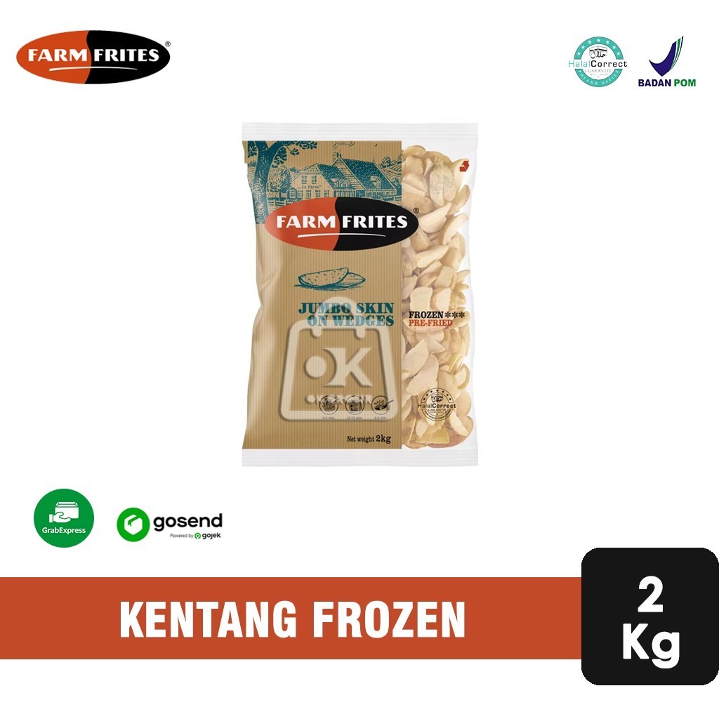 Jual Kentang Frozen Jumbo Wedges Skin On Farm Frites Kg Khusus