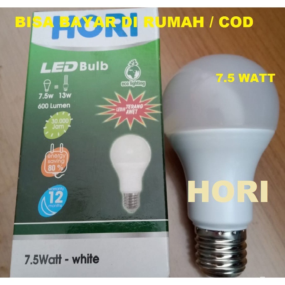 Jual LAMPU LED HORI BULB 7 5 WATT Hemat Listrik Lampu Bohlam Shopee