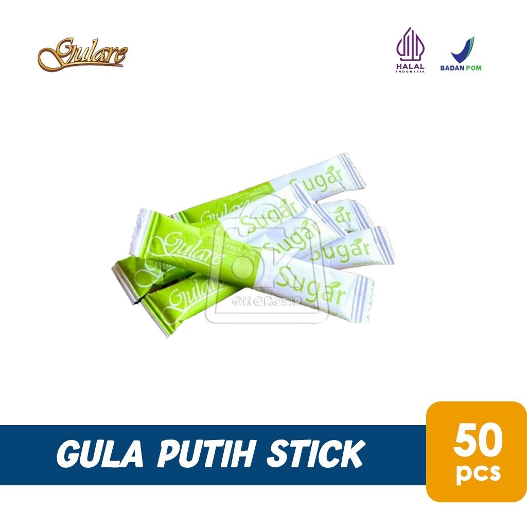 Jual Gula Sachet GULARE Stik White Sugar Stick Ecer 50pcs Shopee