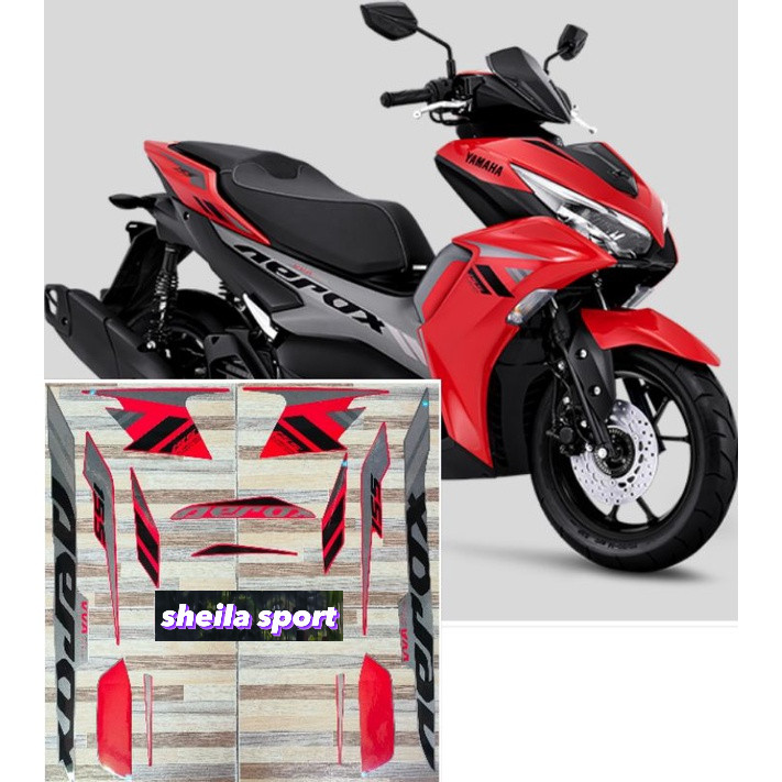 Jual Striping Aerox Stiker Yamaha Aerox Vva Connected Merah Red