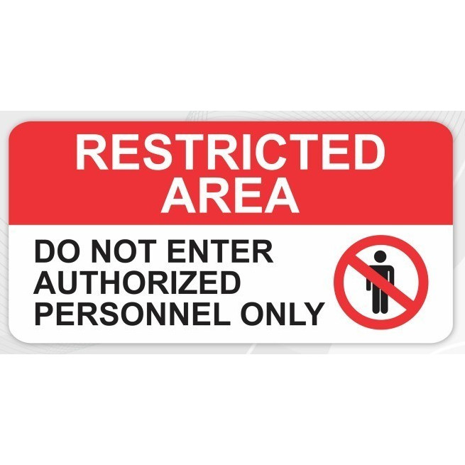 Jual Sticker Vinyl Print Safety Sign K3 Rambu Area Terbatas Restricted