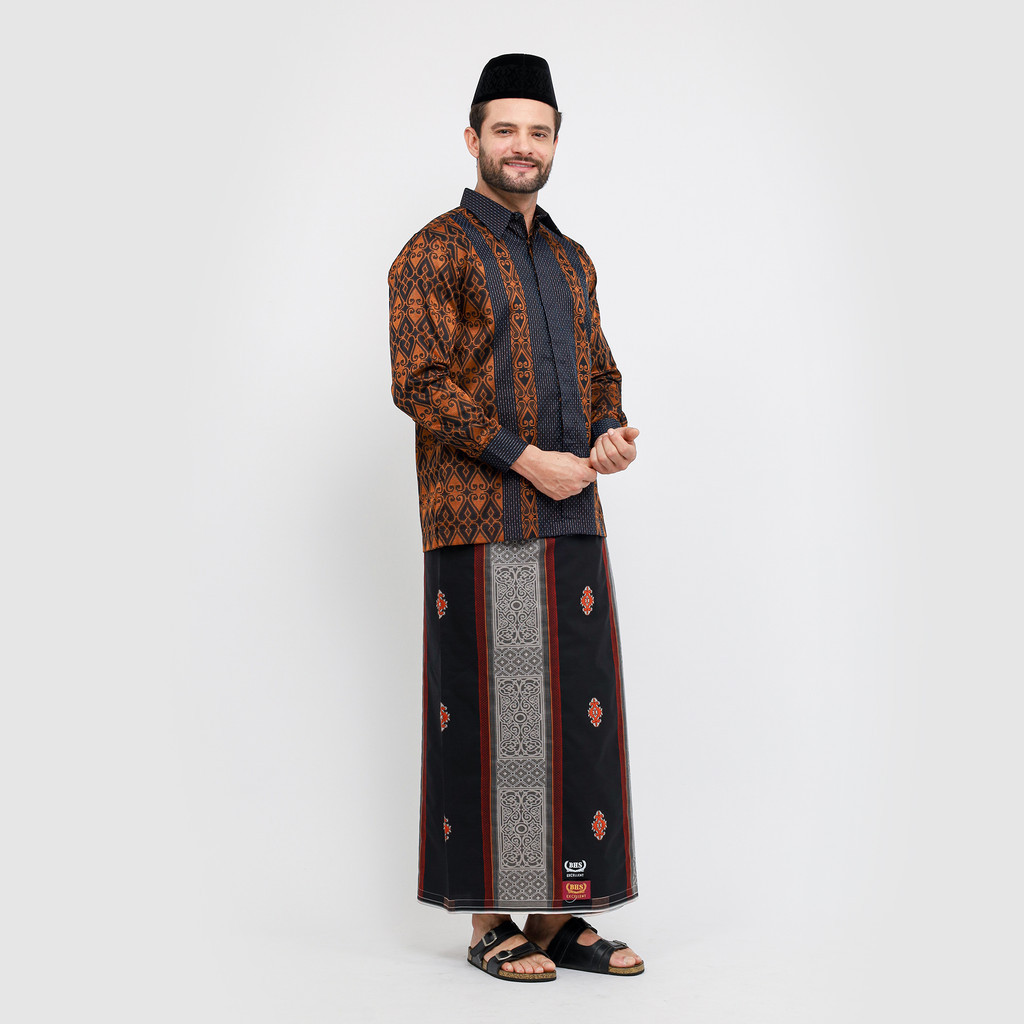 Jual Sarung Bhs Excellent Gold Motif Jacquard Songket Hitam Merah