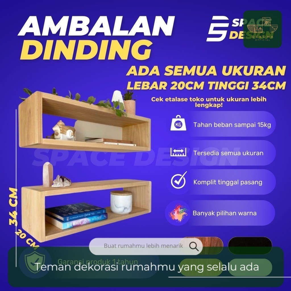 Jual Flash Sale Ambalan Rak Dinding Persegi Panjang Kotak Kubus