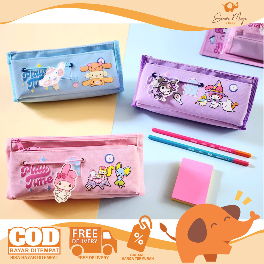 Jual Fancy Tempat Pensil Sanrio Pencil Case Kanvas Resleting