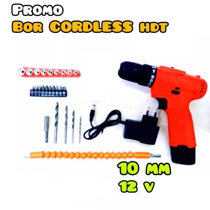 Jual Hdt Cdd Mesin Bor Baterai Cas Charger V Cordless Drill Mata