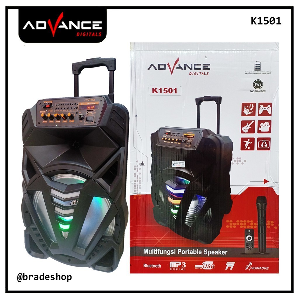 Jual Speaker Bluetooth Advance K Aktif Speaker Inch Microphone