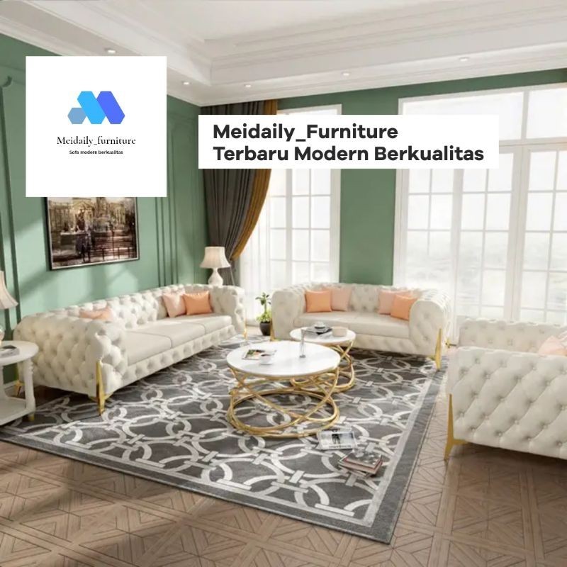 Jual Sofa Kulit 321 Terbaru 2023 Kursi Ruang Tamu Minimalis Sofa