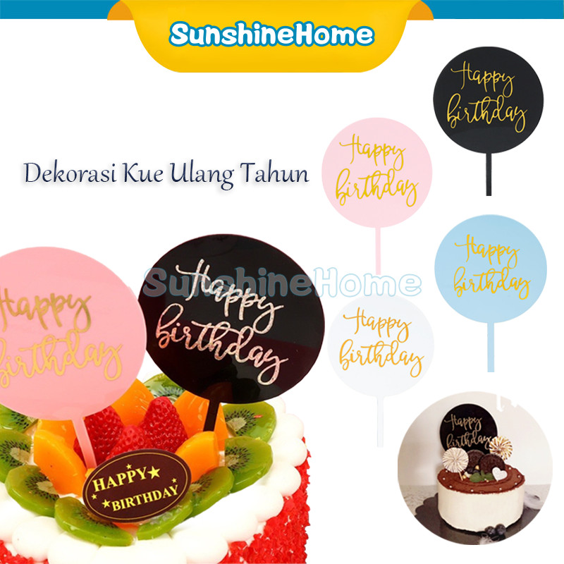 Jual Cake Topper Happy Birthday Tusukan Hiasan Kue Happy Birthday