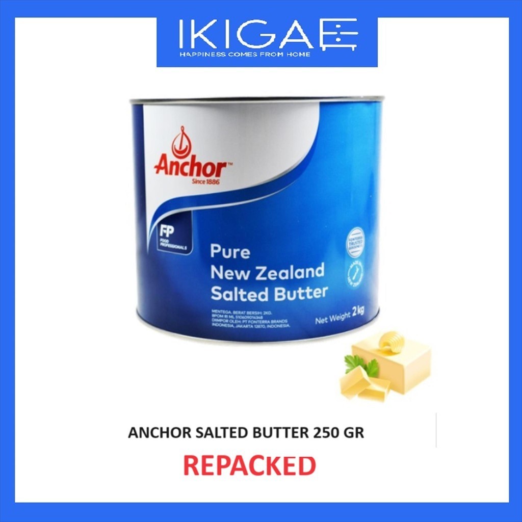 Jual ANCHOR SALTED BUTTER KEMASAN 250 GR REPACKED Shopee Indonesia