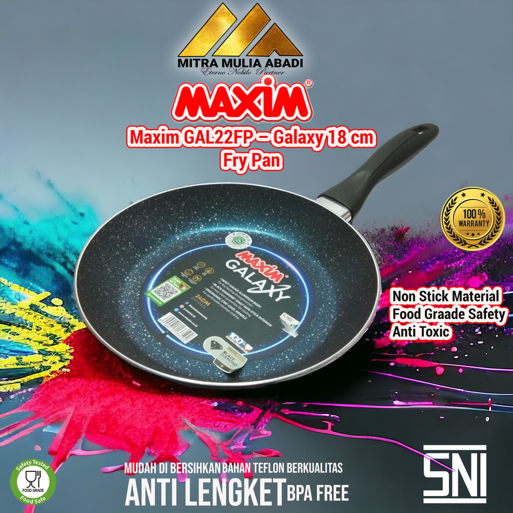 Jual Maxim Galaxy 18 Cm Fry Pan GAL22FP Panci Penggorengan Anti Lengket