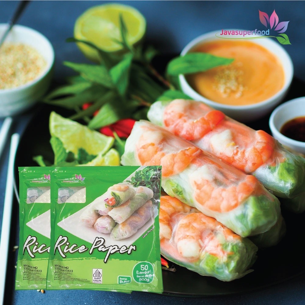 Jual Rice Paper Kulit Lumpia Kotak 10 Lembar 100gr Java Super Food