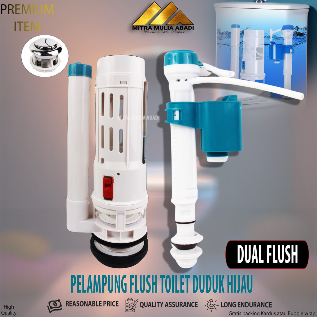 Jual Pelampung Double Flush Toilet Duduk Hijau Set Pelampung Toilet