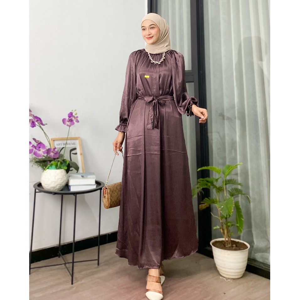 Jual Gamis Cradenza Shimmer Silk Busui Frendly Casandra Dress Shimmer