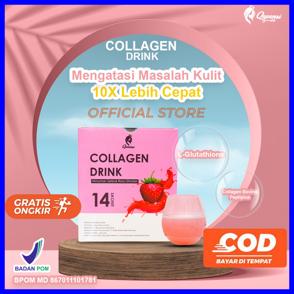 Jual QUEENSI COLLAGEN DRINK KESEHATAN KECANTIKAN MINUMAN KOLAGEN