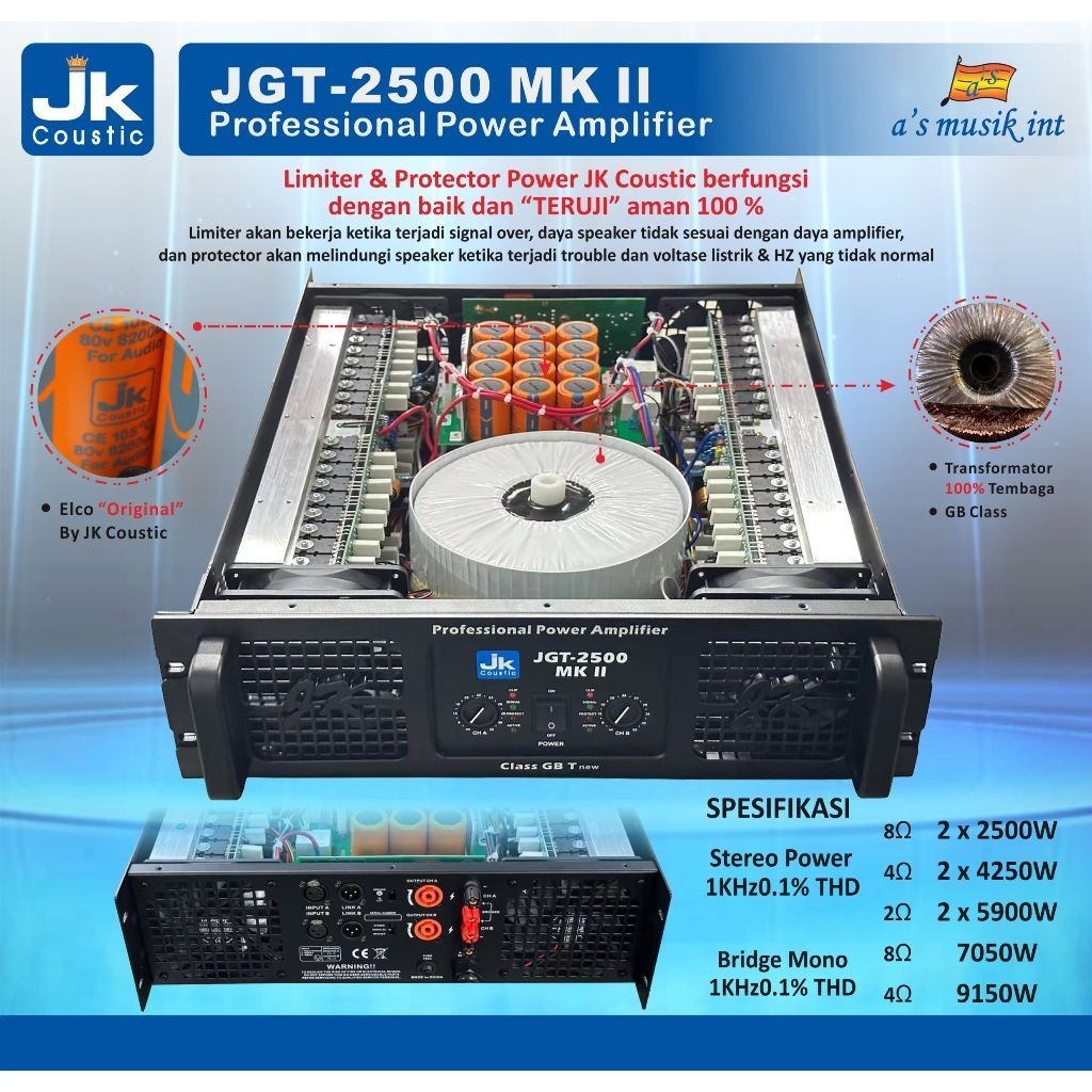 Jual Power Amplifier Jk Coustic Jgt Mkii X Watt Shopee Indonesia