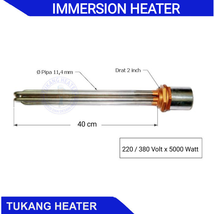 Jual Immersion Heater Drat 2 Inch X Panjang U 40 Cm X 5 000 Watt