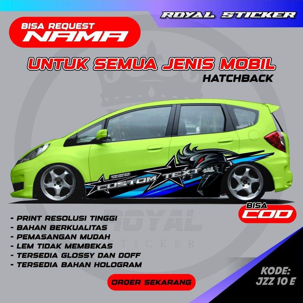 Jual Decal Honda Jazz Sticker Thailook Raciing Brio Ayla Agya Free