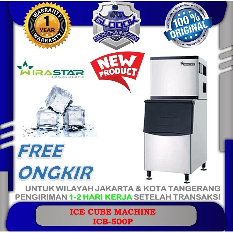 Jual Mesin Pembuat Es Batu Ice Cube Machine ICB 500P WIRASTAR 227kg