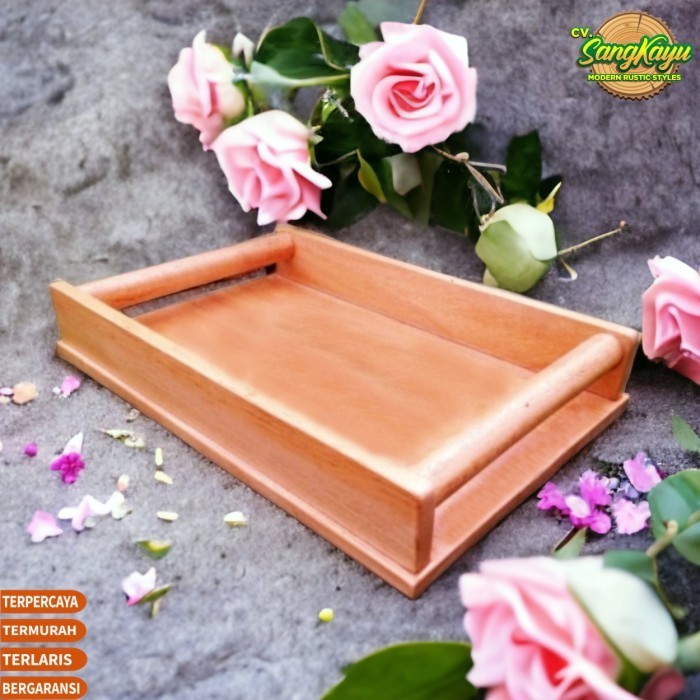 Jual Wooden Tray 30x20x4 Cm Nampan Kayu Dowel Kotak Hantaran Seserahan