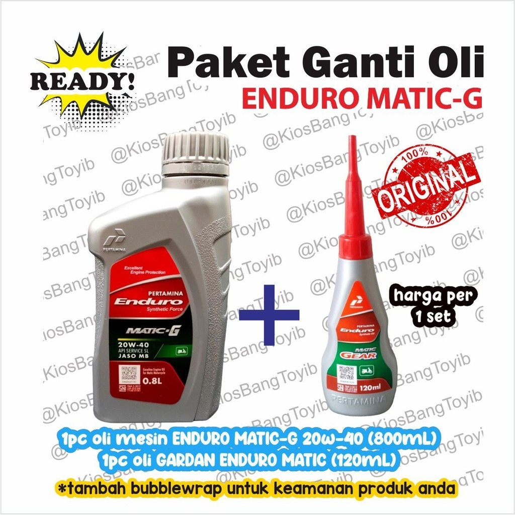 Jual Paket Ganti Oli Motor Enduro Matic G 20w 40 800mL Oli Gardan