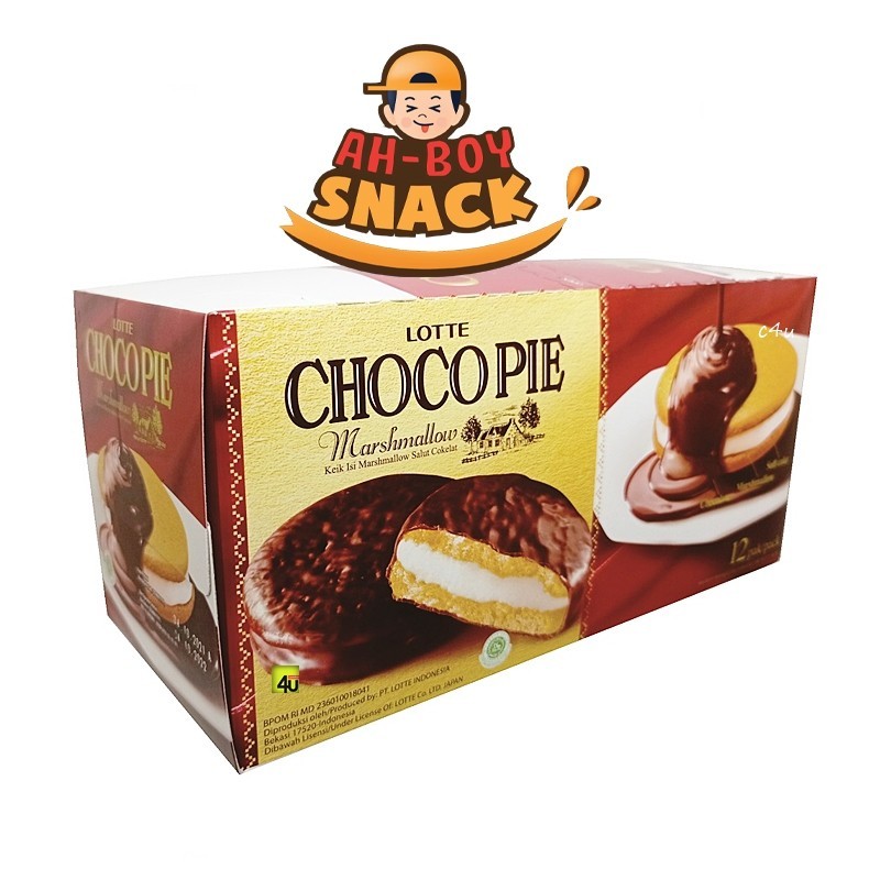 Jual LOTTE CHOCO PIE MARSHMALLOW ISI 12 PACK Shopee Indonesia