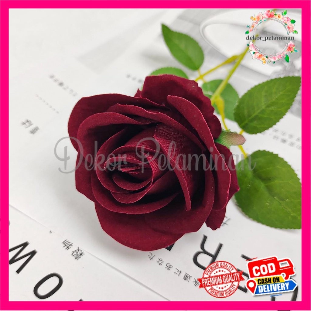 Jual Rose Bludru Bunga Mawar Panjang Tangkai Cm Imitasi Kain