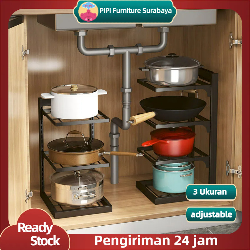 Jual PiPi Furniture Rak Panci Wastafel Dapur Di Bawah Rak Rak Pot Rak