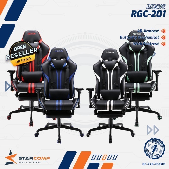 Jual Rexus Gaming Chair RGC 201 Max RGC201 Max Kursi Gaming Shopee