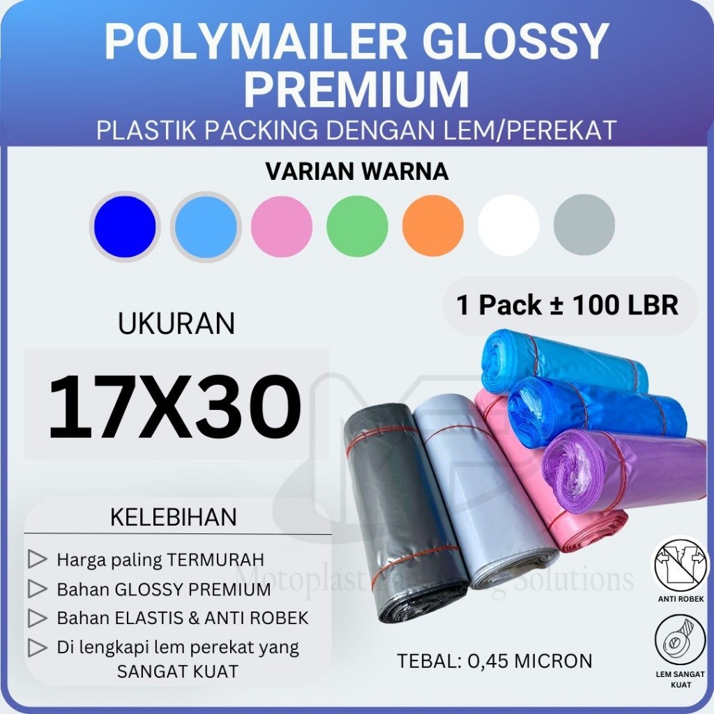 Jual Plastik Packing Polymailer Glossy 17X30 Isi 100 Lembar Shopee